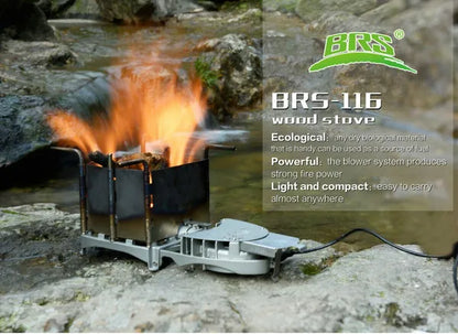 BRS 6000W Outdoor Wood Wood Burning Foldable Firewood Furnace Charcoal Cooker BBQ Electronic Blower