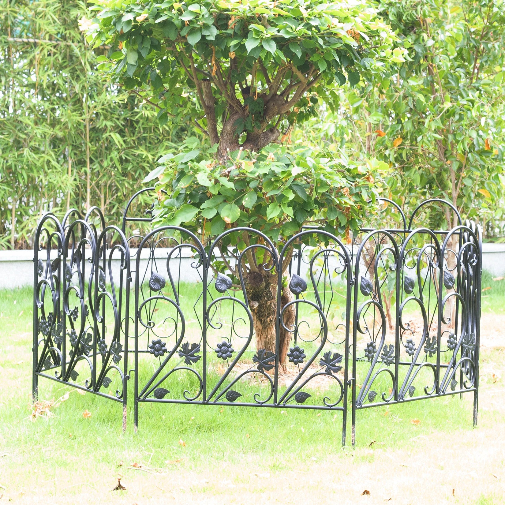 5Pcs Decorative Garden Fence Outdoor Rustproof Landscape Border Folding Patio Fences Flower Bed Fencing Barrier