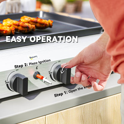 Outsunny Four Burner Portable Gas Grill For Camping Outdoor Cooking