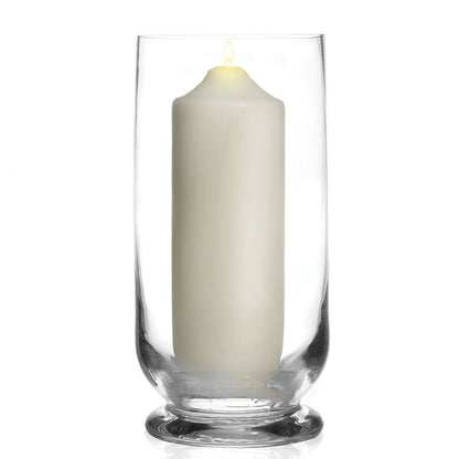 Maison & White Tall Crystal Glass Storm Lantern Candle Holder | 23cm H x 12cm Diameter | Wax or LED Candles | Home Wedding Garden Centrepiece | Decorative Lantern | 2-Year Guarantee