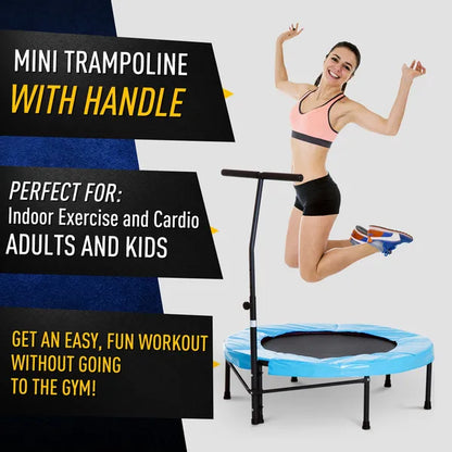 Trampoline Rebounder Adjustable Jumper, 40" Blue