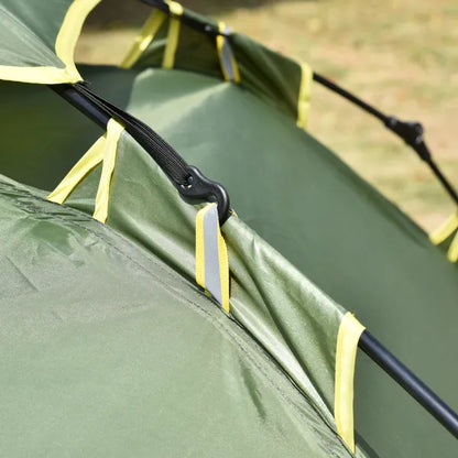 Outsunny 3 Man Pop Up Garden Tent Camping Gazebo 210W x 210L x 140H Cm  Dark Green