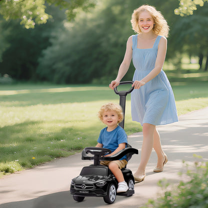 Baby 2-in-1 Ride-On Push Car | Licensed Mercedes-Benz C-Class | Walker Foot to Floor | Removable Handle | Under-Seat Storage | Ages 12-36 Months | Black
