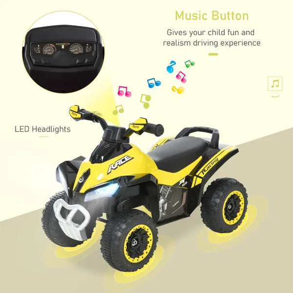 Outdoor Toddler Kids Ride on Car Walker Foot to Floor Slider With Music Lights NO POWER Manual for 18 - 36 Months Yellow
