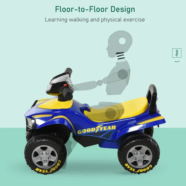 Toddlers Sound Effect Pp Quad Bike Walker Yellow/Blue