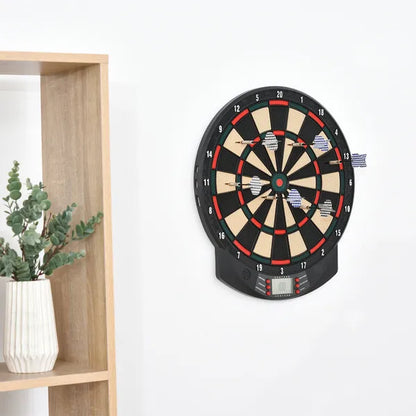 Plastic Electronic Dartboard With 6 Darts Game Black