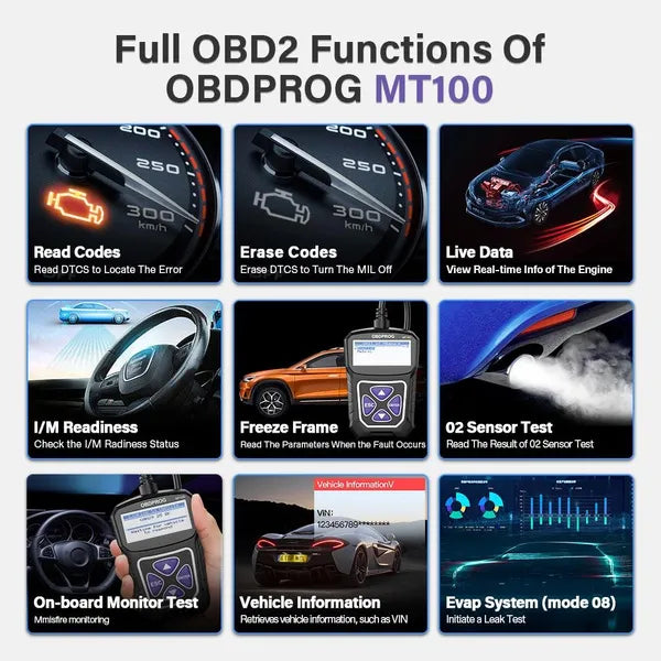 OBDPROG MT100 OBD2 Automotive Scanner For Car Code Reader Scanner Tools Auto OBD 2 Diagnostic Tool