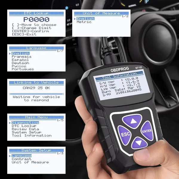 OBDPROG MT100 OBD2 Automotive Scanner For Car Code Reader Scanner Tools Auto OBD 2 Diagnostic Tool