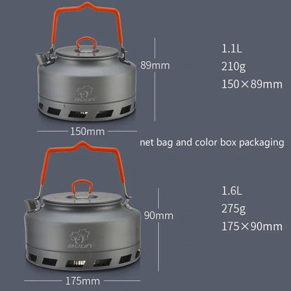 Portable Ultralight Outdoor Camping Tableware Hiking Collector Heat Ring Water Kettle Teapot Coffee Pot