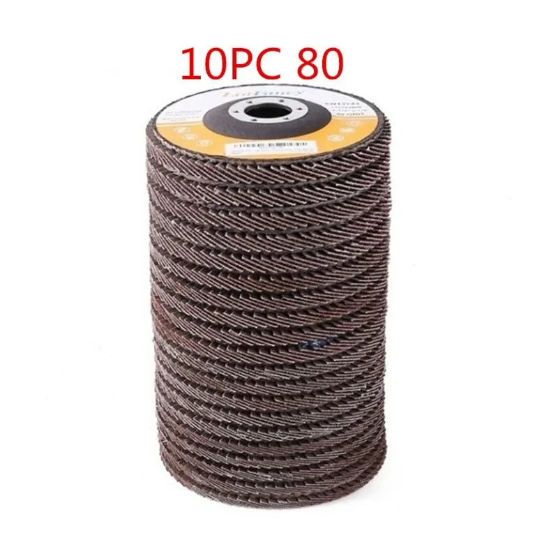 10 Pieces 16*100Mm Flap Sanding Discs 40/60/80/120 Grit Grinding Wheels Blades Angle Grinder 16Mm Hole