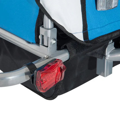 Elite 2-In-1 Bike Trailer For Kids Three-Wheel Bicycle Cargo Trailer & Jogger With 2 Safety Harnesses & Large Storage, Blue