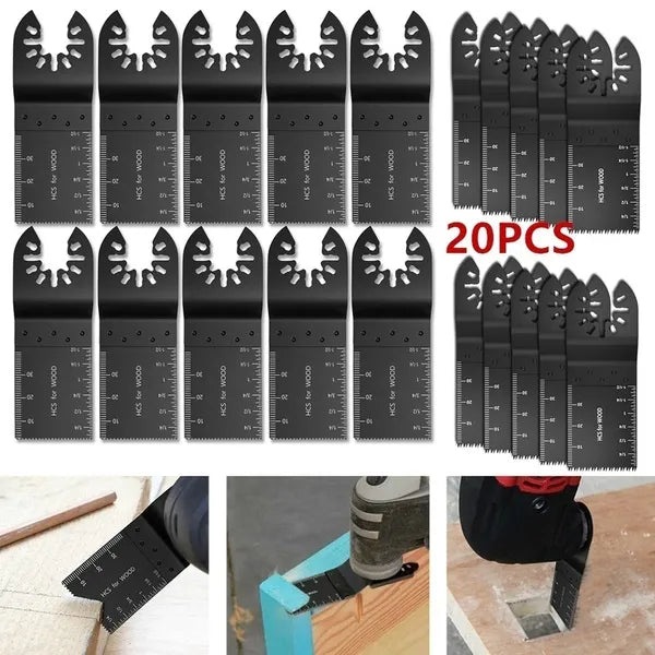 Pack Of 20 or 50 34mm Carbon Steel Coarse Multitool Cutter Saw Blades Bi-Metal Straight Wood Mix Oscillating Power Tool Kit