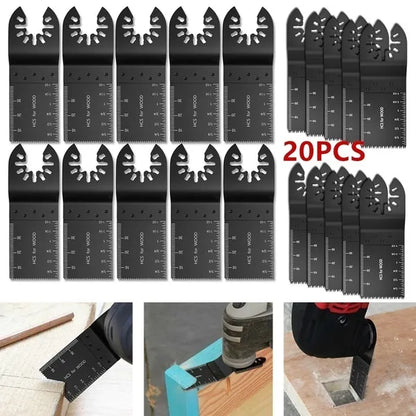 Pack Of 20 or 50 34mm Carbon Steel Coarse Multitool Cutter Saw Blades Bi-Metal Straight Wood Mix Oscillating Power Tool Kit