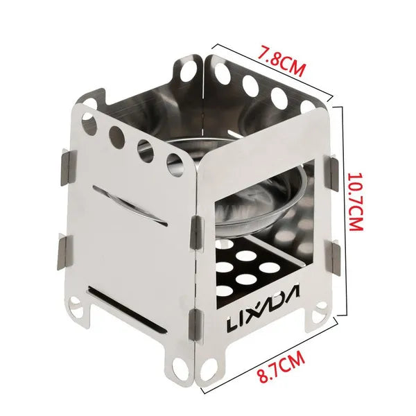 Lixada Portable Stainless Steel Lightweight Wood Stove Outdoor Cooking Picnic Camping Backpacking Burner