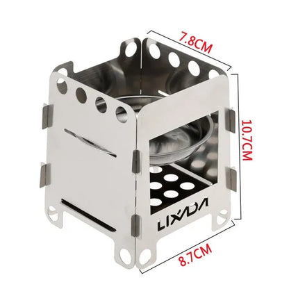 Lixada Portable Stainless Steel Lightweight Wood Stove Outdoor Cooking Picnic Camping Backpacking Burner