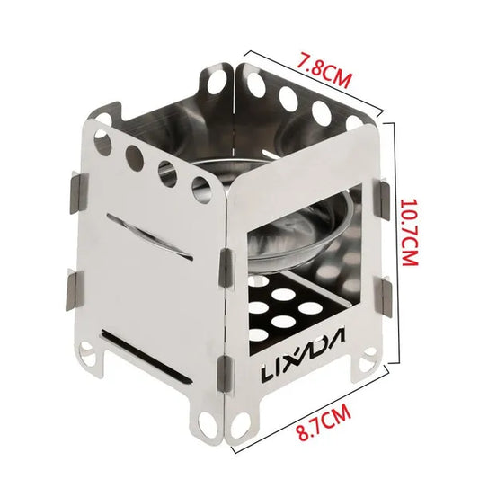 Lixada Portable Stainless Steel Lightweight Wood Stove Outdoor Cooking Picnic Camping Backpacking Burner