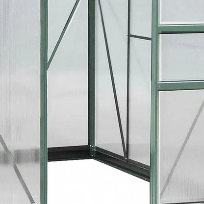 Clear Polycarbonate Greenhouse Large Walk-In Green House Garden Plants Grow Galvanized Base Aluminium Frame W/Slide