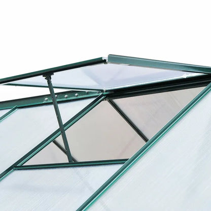 Clear Polycarbonate Greenhouse Large Walk-In Green House Garden Plants Grow Galvanized Base Aluminium Frame W/Slide