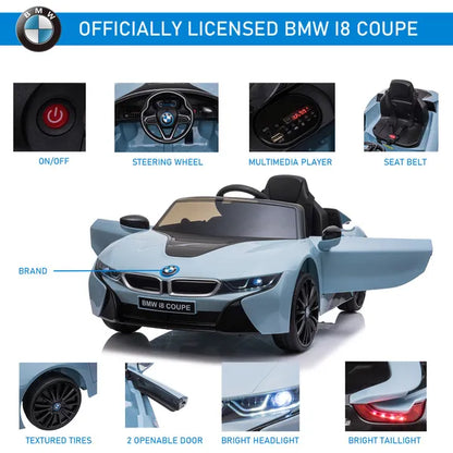 Electric Kids Ride On Car 6V Battery Powered Toy With Remote Control Blue BMW I8 Coupe