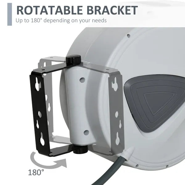 DURHAND Retractable Air Hose Pipe Reel Auto Self-Winding Wall Mounted 1/4" 10m+90cm