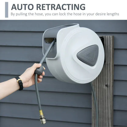 DURHAND Retractable Air Hose Pipe Reel Auto Self-Winding Wall Mounted 1/4" 10m+90cm