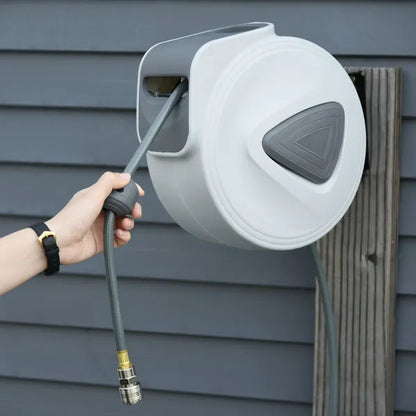 DURHAND Retractable Air Hose Pipe Reel Auto Self-Winding Wall Mounted 1/4" 10m+90cm