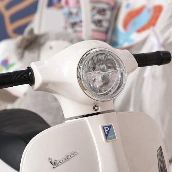Vespa Licensed Kids Ride On Motorcycle 6V Battery Powered Electric Tricycle Toys For 18-36 Months With Horn Headlight