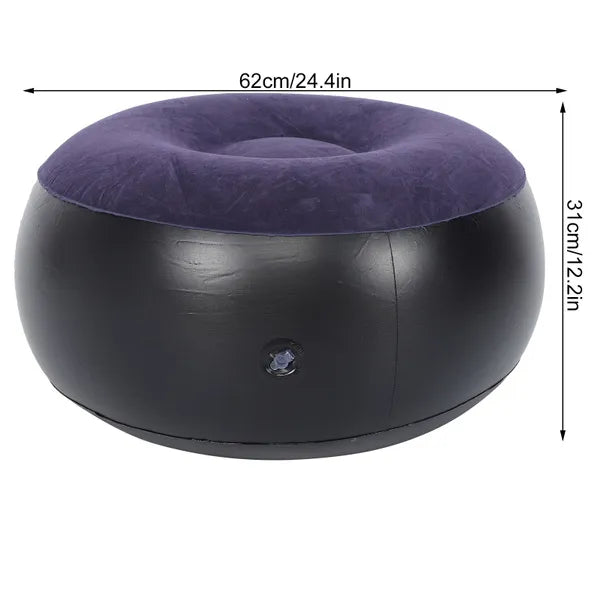 Portable Outdoor Camping Chair Inflatable Flocking Stool Footrest for Home Office Travel