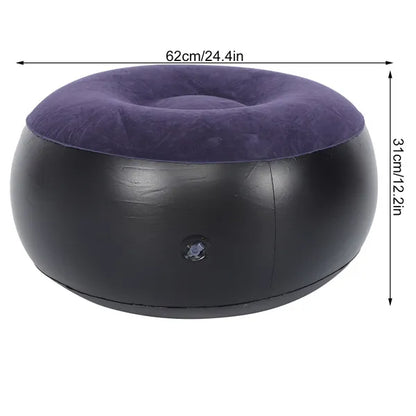 Portable Outdoor Camping Chair Inflatable Flocking Stool Footrest for Home Office Travel