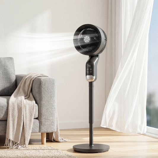 Silent Standing Pedestal Fan | 41" | 20dB Sleep Mode | 8 Speeds | 85° Oscillation | 12H Timer | Remote | Aroma Box | Black