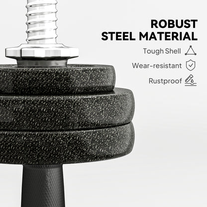 SPORTNOW 2-in-1 Adjustable Dumbbells Set, 30kg Weights Dumbbells Set with Non-Slip Grip for Strength Training, Weight Lifting, Bodybuilding, Home Gym Workout Equipment for Men & Women