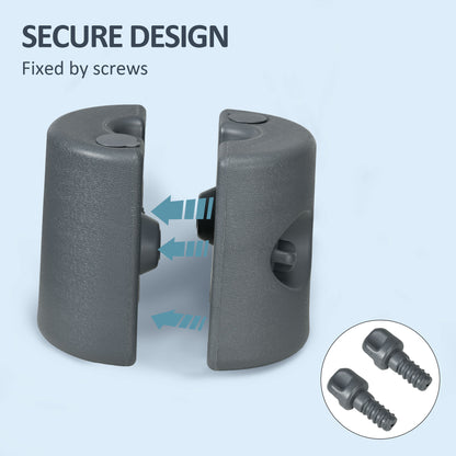 Set of 4 Gazebo Canopy Leg Weights | HDPE UV & Water-Resistant | Fill with Water (8.7kg) or Sand (12kg) Each | Screw Cap Filling Port | Fits 20-30mm Square Legs | Light Grey