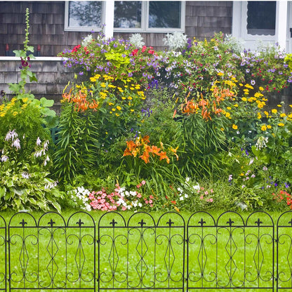 5 Piece Decorative Garden Fence Outdoor Coated Garden Border Edging Landscape Wire Fencing Picket Animal Barrier Fence