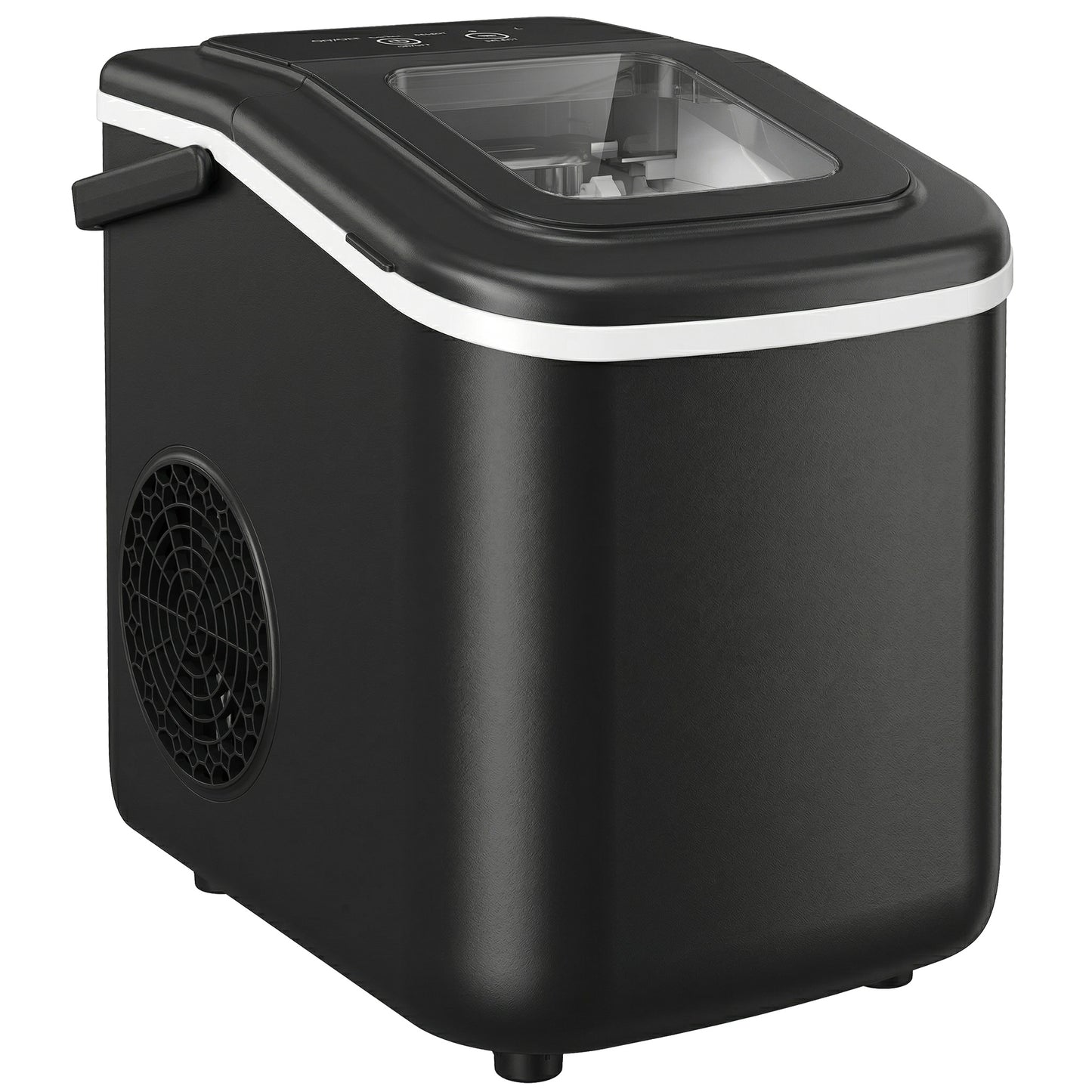 Countertop Ice Maker | 9 Cubes in 7 Mins | 12kg Daily | 2 Sizes | Self-Clean | Black