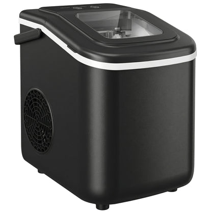 Countertop Ice Maker | 9 Cubes in 7 Mins | 12kg Daily | 2 Sizes | Self-Clean | Black