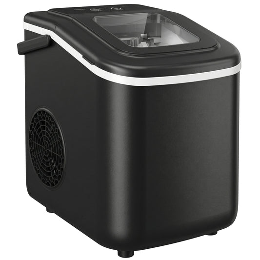 Countertop Ice Maker | 9 Cubes in 7 Mins | 12kg Daily | 2 Sizes | Self-Clean | Black