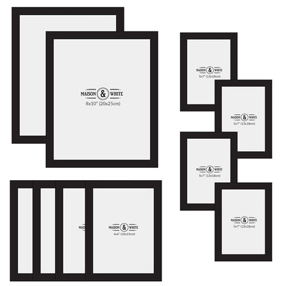 Maison & White Set of 10 Black Assorted Photo Frames | 3 Sizes: 6x4in, 7x5in & 10x8in | Wall Mount or Free-Standing | Portrait & Landscape | E1 Fiberboard | Gallery Wall | 2-Year Warranty