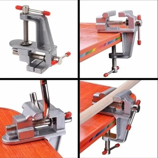 Mini Jeweler Table Clamp Small Hobby Bench Vice Work Bench Vise Bench Clamp Hobby Vise Clamp Small Table Clamp Mini Bench Vice Clamp for Small Work Crafts Woodworking and Metalworking