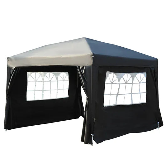 Outsunny Pop Up Water Resistant Gazebo - 3m x 3m - w/ Carry Bag - 2 Walls 2 Windows