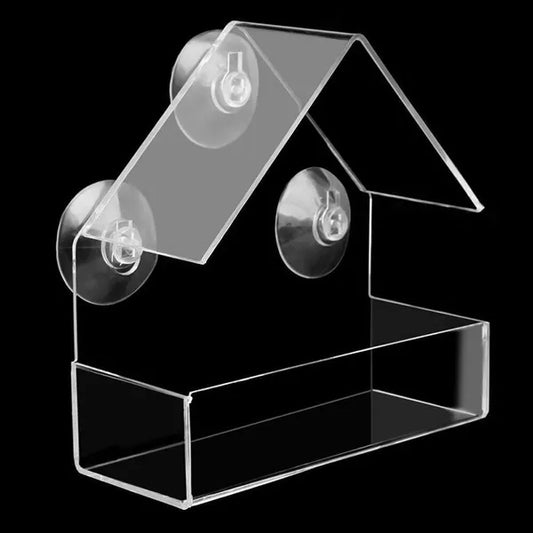 Window Viewing Wild Bird Feeder Feeding Station Stop Suction Cup Hanging Acrylic Perspex Clear