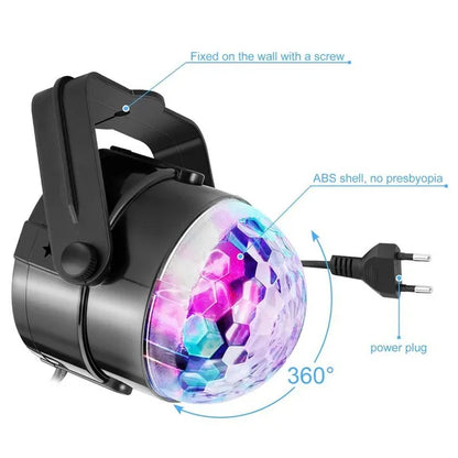 LED Party Lights Music Ball DJ Disco RGB KTV Bar Stage Light With Remote Controller