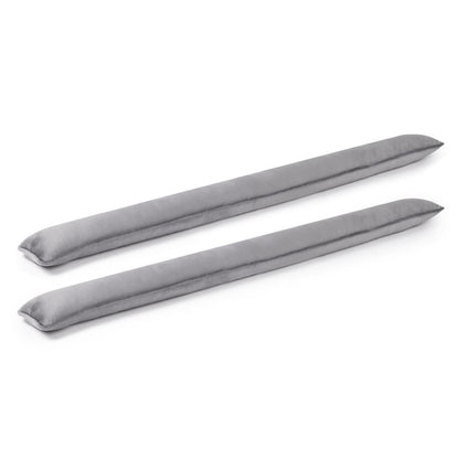 Pukkr Draught Excluders | Set of 2 | Grey Microfibre | 84x5x5cm Each | Door Bottom Window Sill Floor Gap | No Assembly | Energy-Saving Heat Retention | 2-Year Warranty