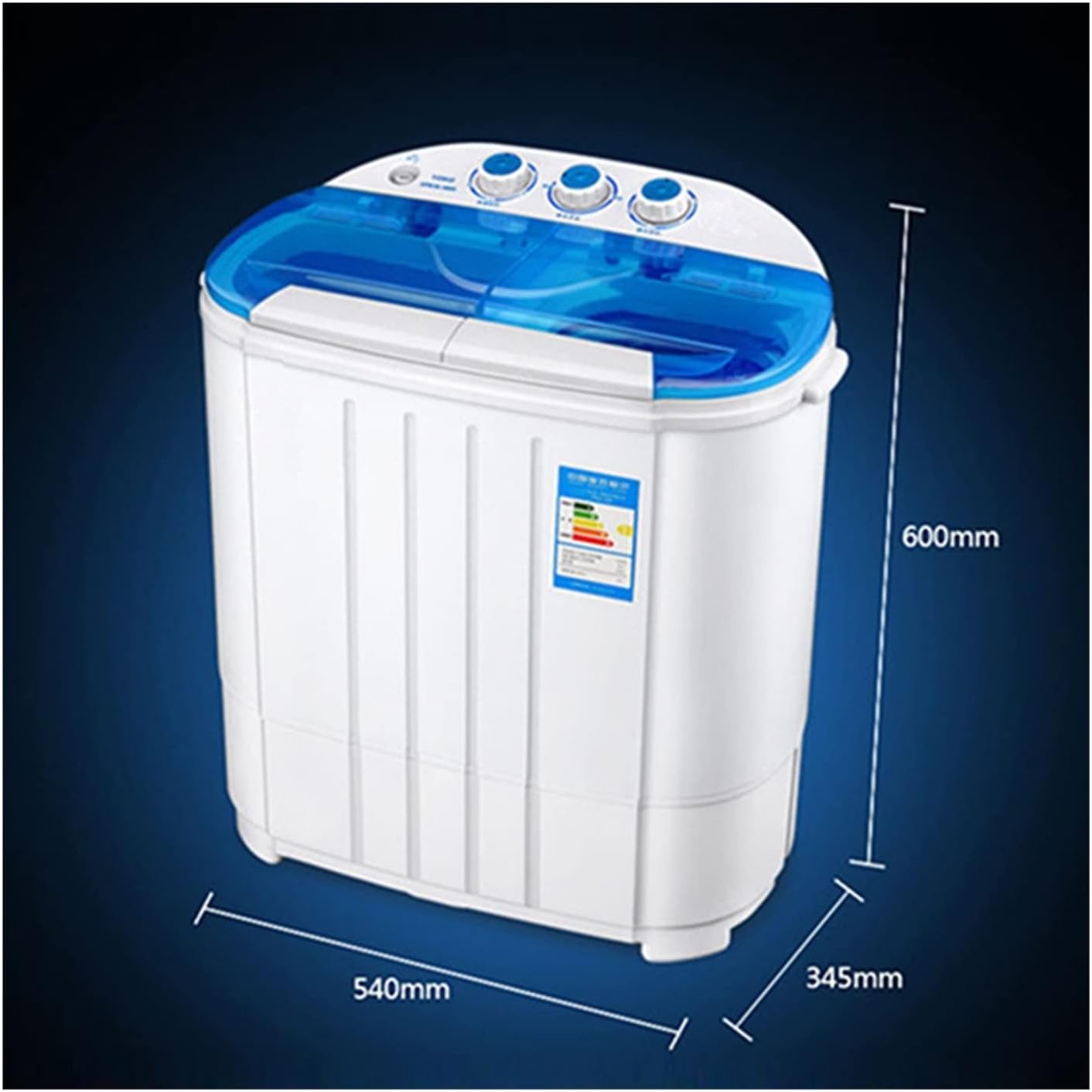 Portable Twin Tub Mini Washing Machine Small Semi-Automatic Double For Holiday Home Caravan Small Space