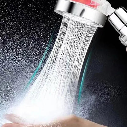 High Pressure Water Saving Hand Held Spray Nozzle Turbocharged Shower Head With Fan