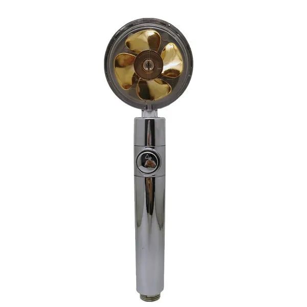 High Pressure Water Saving Hand Held Spray Nozzle Turbocharged Shower Head With Fan