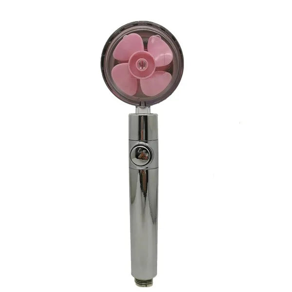 High Pressure Water Saving Hand Held Spray Nozzle Turbocharged Shower Head With Fan
