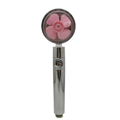 High Pressure Water Saving Hand Held Spray Nozzle Turbocharged Shower Head With Fan