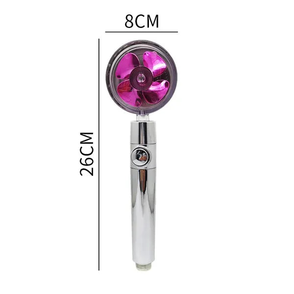 High Pressure Water Saving Hand Held Spray Nozzle Turbocharged Shower Head With Fan