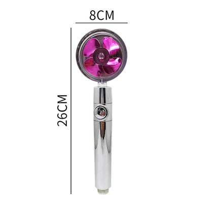 High Pressure Water Saving Hand Held Spray Nozzle Turbocharged Shower Head With Fan