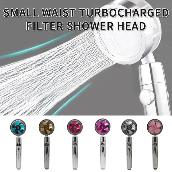 High Pressure Water Saving Hand Held Spray Nozzle Turbocharged Shower Head With Fan